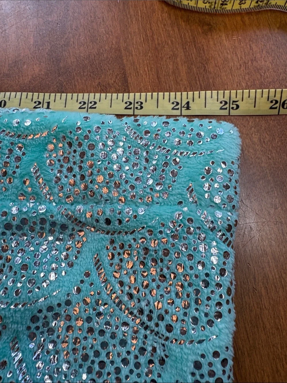 Justice Turquoise Mermaid- Silver Glitter Scales Blanket/Snuggie